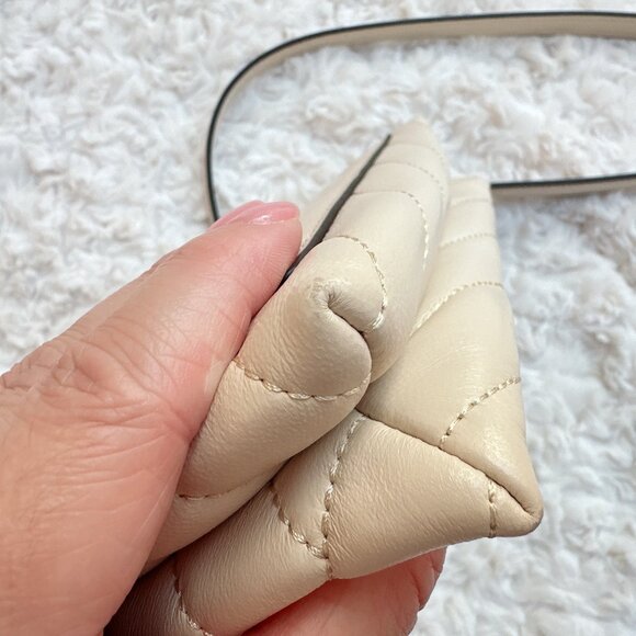 Tory Burch Kira Chevron Chain Wallet in Color New Cream - Picture 9 of 15